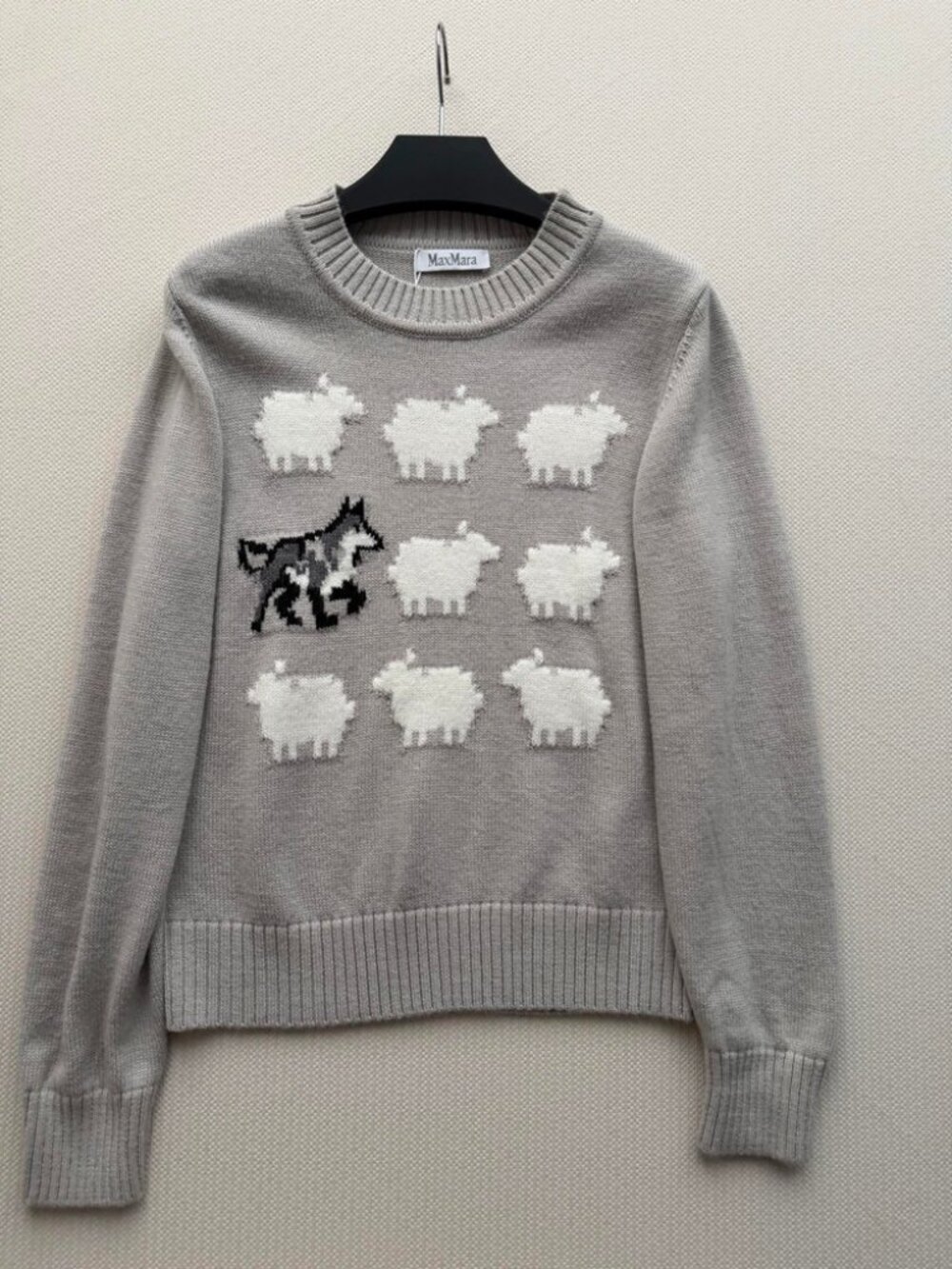Max Mara Wolf Sheep Intarsia Wool Sweater